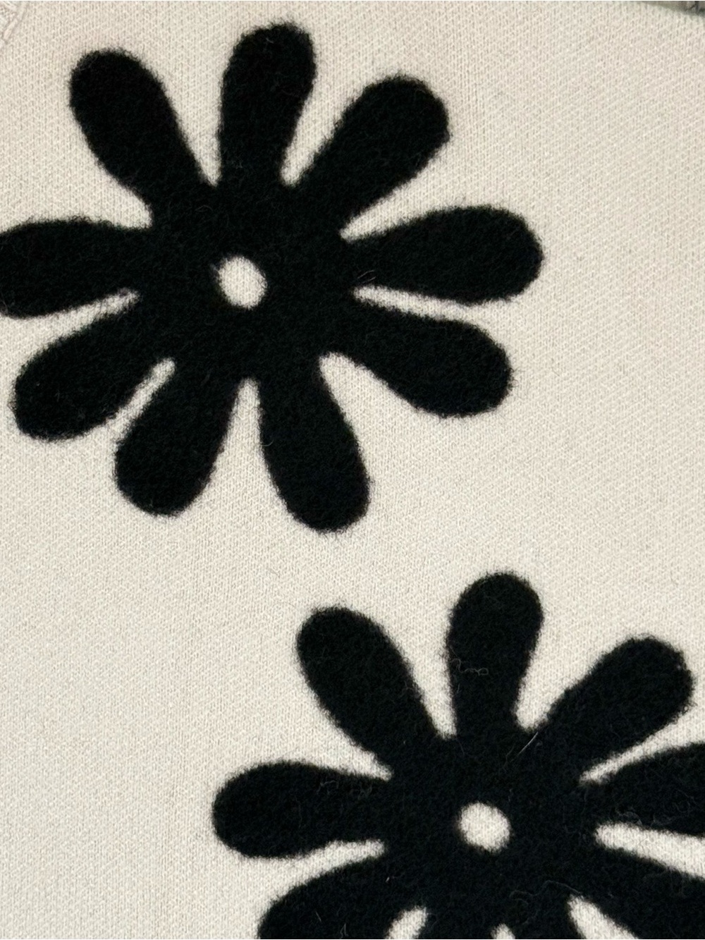 Sioni Brown Felt Mod Flower Bohemian 70s Hippie Warm Women's Cardigan Sweater - Picture 7 of 9